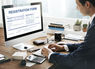 Registration Form Application Information Concept