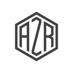 initial three letter logo hexagon black