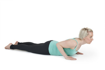 Fototapeta na wymiar Yoga woman green position_204