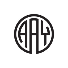 initial three letter logo circle black