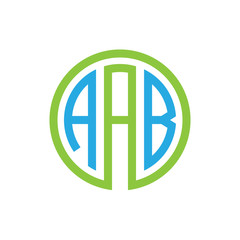 initial three letter logo circle blue green