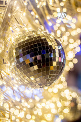 disco ball on bokeh of light