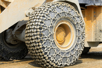 wheels with anti skid chain