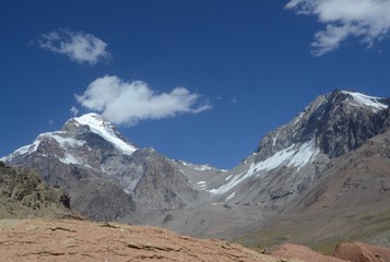 Aconcagua on the left as we approach from the Polish Glacier Circuit route. 