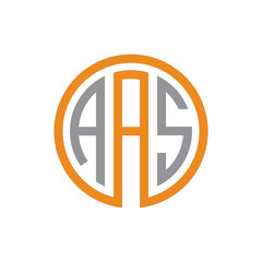 initial three letter logo circle grey orange