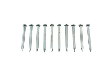Concrete nails isolated on a white background.