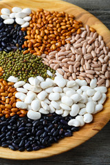 Beans raw mix on large plate