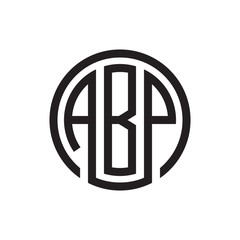 initial three letter logo circle black