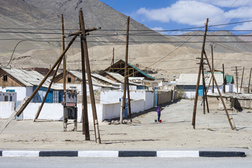 Fototapeta na wymiar Murghab - the capital of Murghob District in the Pamir Mountains of Gorno-Badakhshan Autonomous Region, Tajikistan