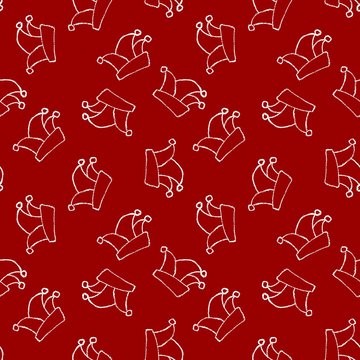 Narrenkappe Fasching Karneval Rosenmontag 11.11. - Hintergrund rot wei&szlig; nahtlos Tapete Geschenkpapier backround