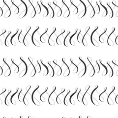 Seamless calligraphic background with ornamental white and black pattern. Hand drawn ink calligraphy. Vector illustration