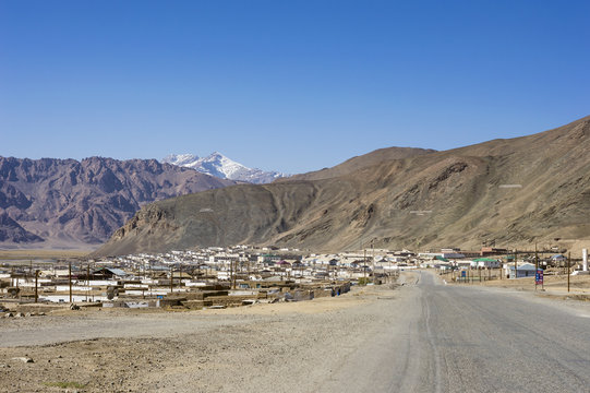 Murghab - the capital of Murghob District in the Pamir Mountains of Gorno-Badakhshan Autonomous Region, Tajikistan