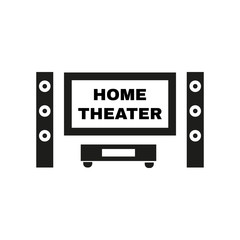 Home theater icon. TV, movie symbol. Flat design. Stock - Vector illustration