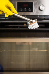 Cleaning of kitchen appliances with special means