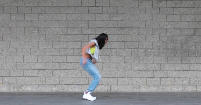 Hip hop dancer working choreography 4k 24fps