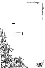 christian cross and plant 4