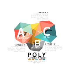 Moden low poly infographics template