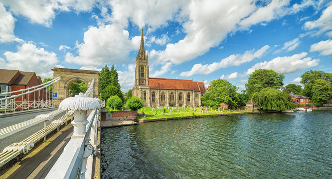 Panoramic summer landscape from Marlow city