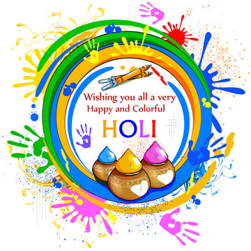 Colorful Happy Hoil background for festival of colors in India