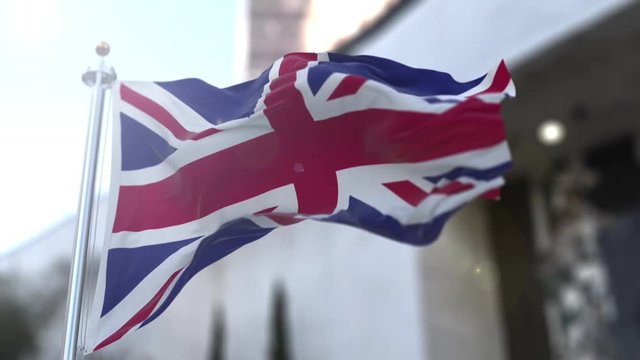 Amazing United Kingdom flag on slow motion.