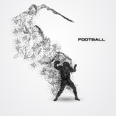 football player of a silhouette from particle