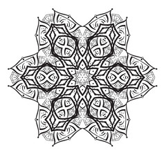 Geometric circle element . Mandala for decoration holiday cards, background and sites. Kaleidoscope, medallion, yoga, India, arabic