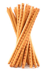 crispy straw on white background