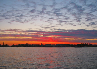Naklejka premium The Peter and Paul Fortress, St.Petersburg, sunset
