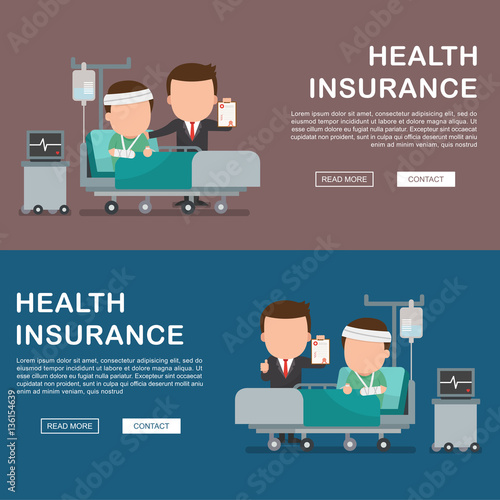 Man In The Hospital Injured And Insurance Services Concept For