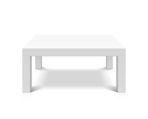 White empty square table 
