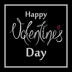 Happy Valentines Day Hand Drawing Vector Lettering design.