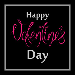 Happy Valentines Day Hand Drawing Vector Lettering design.