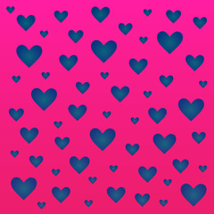 Valentines day seamless pattern with hearts isolated on pink background. Design backdrop for Wedding Invitation Card.