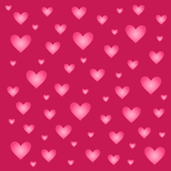 Valentines day seamless pattern with hearts isolated on pink background. Design backdrop for Wedding Invitation Card.