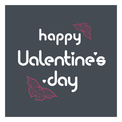 Happy Valentine's Day calligraphic lettering design card template. Creative typography for holiday greetings. Vector illustration.