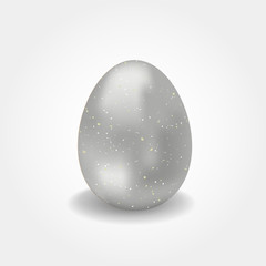 Realistic silver easter vector egg.