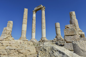 Fototapeta na wymiar Templo de Hércules, Ciudadela de Amman, Jordania