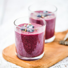Healthy Raw Detox Breakfast made from Green Buckwheat and Berries