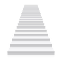 Fototapeta na wymiar Front view of white staircase 