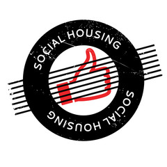 Social Housing rubber stamp. Grunge design with dust scratches. Effects can be easily removed for a clean, crisp look. Color is easily changed.