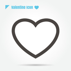 icon Valentine Heart vector on white bakcground