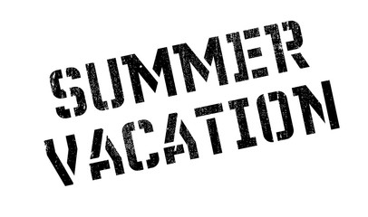 Summer Vacation rubber stamp. Grunge design with dust scratches. Effects can be easily removed for a clean, crisp look. Color is easily changed.