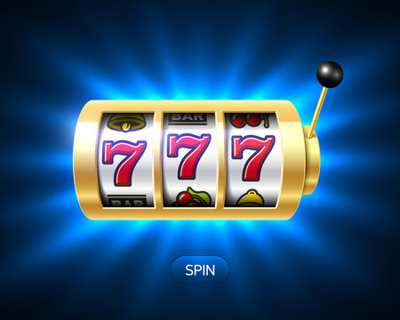 Triple Lucky sevens slot machine casino jackpot banner,  777