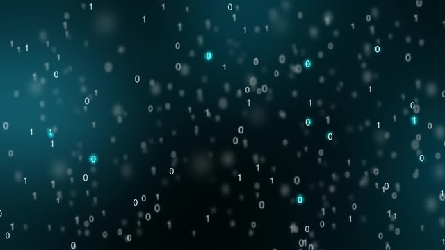 Bin&auml;re Zahlen Codes Bewegen sich im Raum