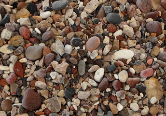 Natural colorful stone on the beach
