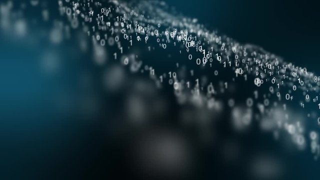 Bin&auml;re Zahlen Codes Bewegen sich im Raum