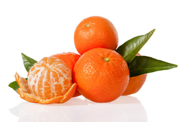 Clementines isolated on white background