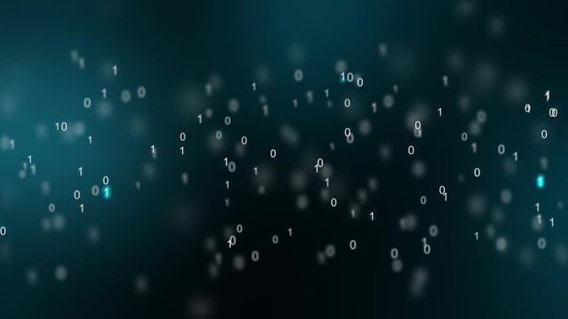 Bin&auml;re Zahlen Codes Bewegen sich im Raum