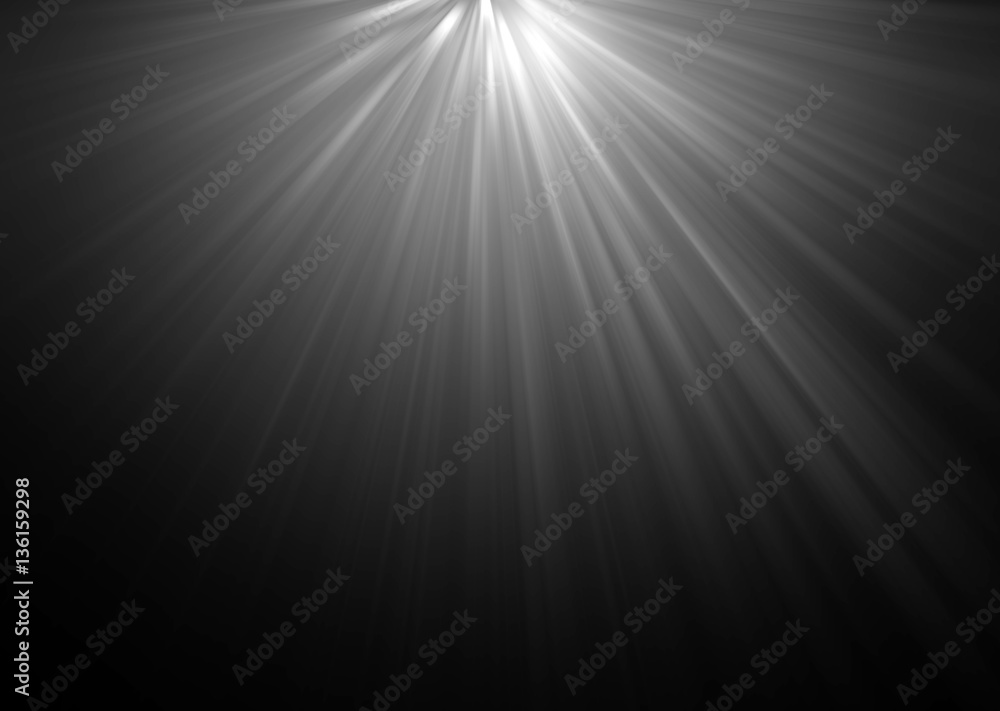 Wall mural abstract beautiful rays of light on black background.