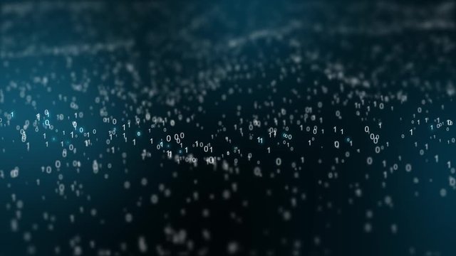 Bin&auml;re Zahlen Codes Bewegen sich im Raum